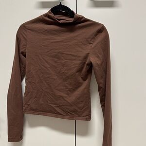 Minimalism high neck long sleeve shirt